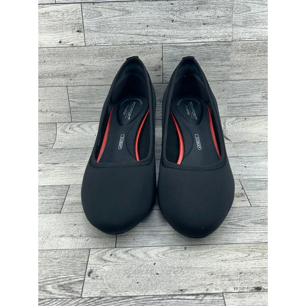 Rockport Total Motion truTECH Black Fabric Wedge Pumps CH6820 Women Sz 9M